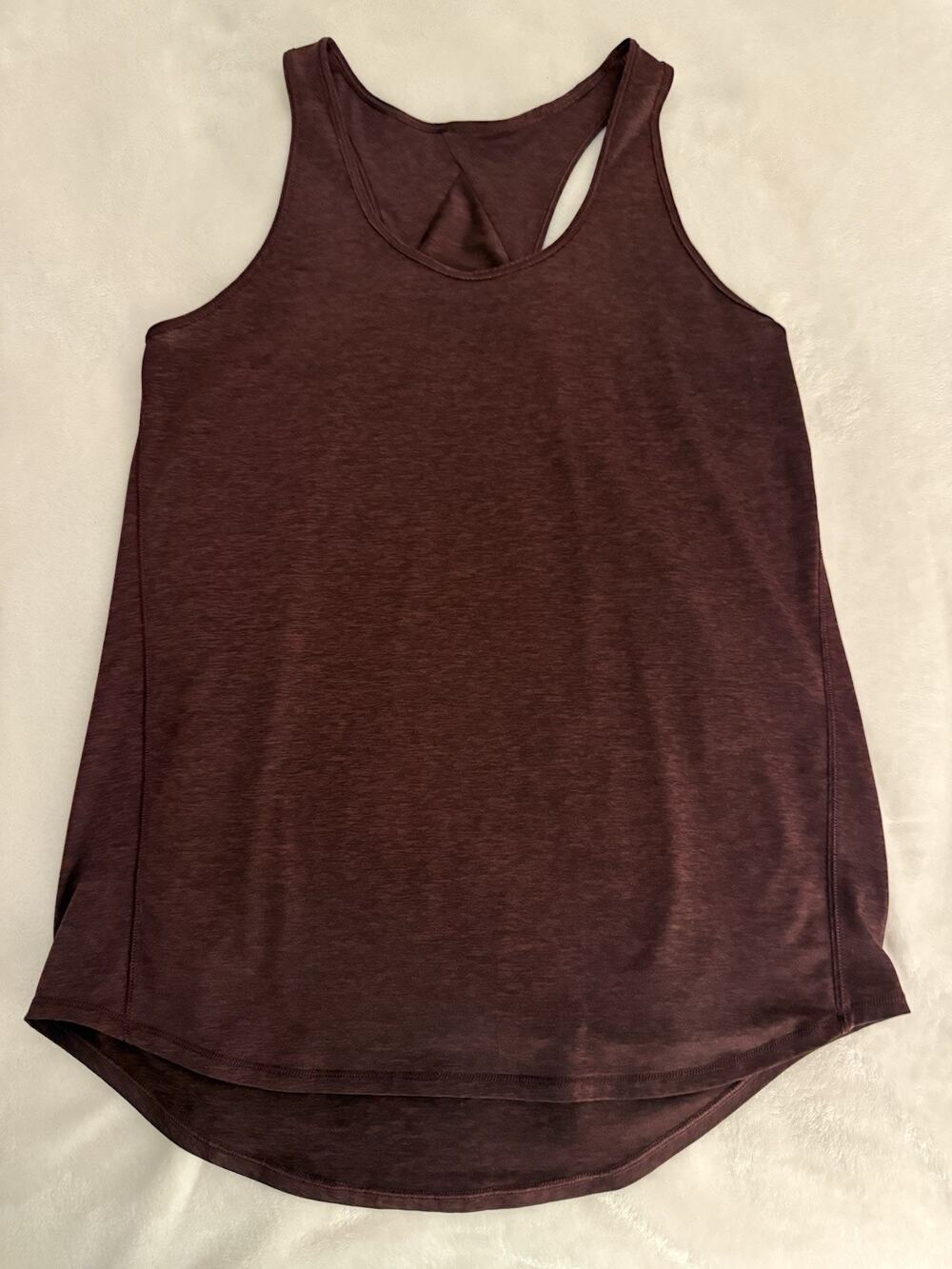 Lululemon Essential Tank Top Racerback Cassis Size 2 Pleated Back